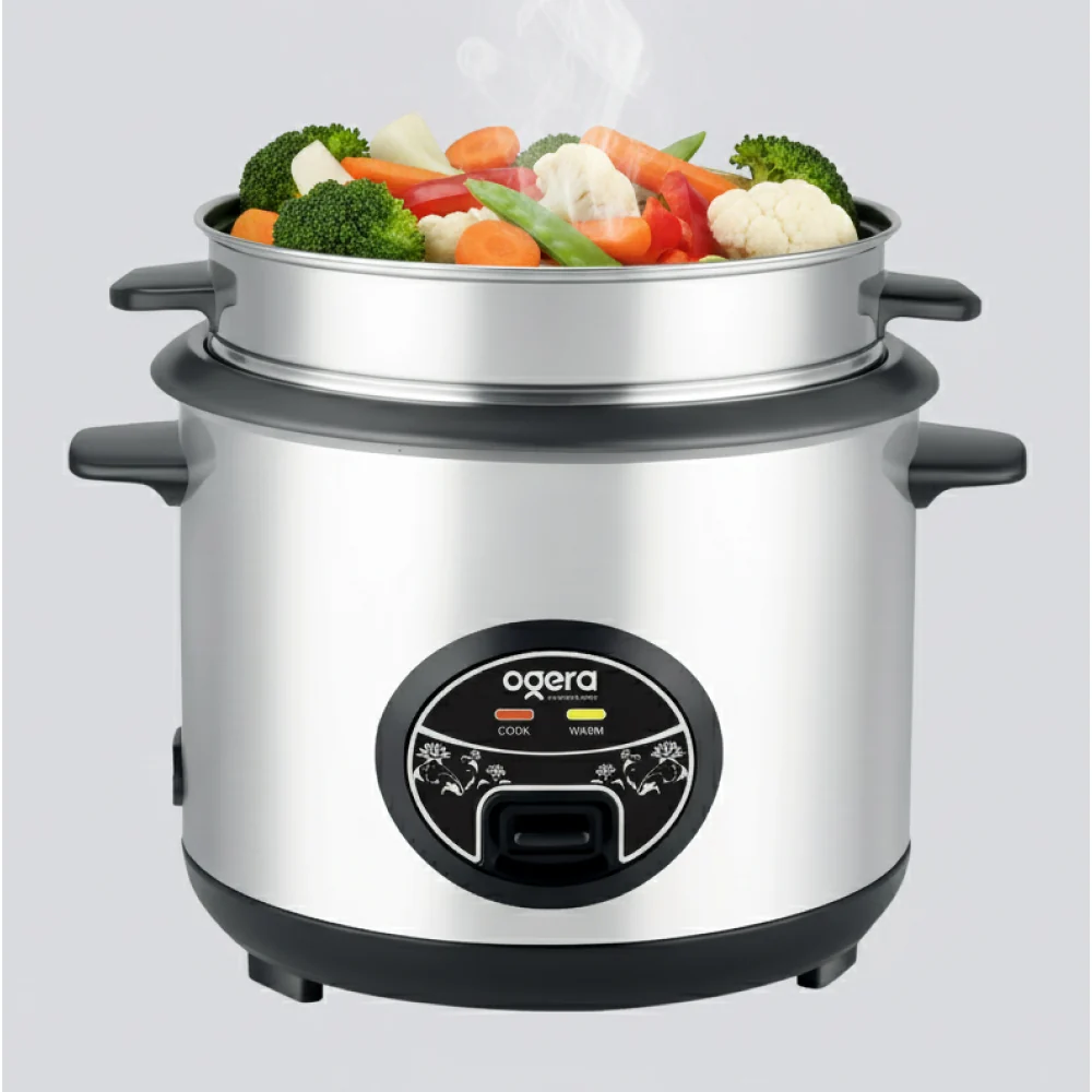 Ogera Og9500rc Rice Cooker With Glass Lid 1.8l Capacity Non-Stick Inner Pot