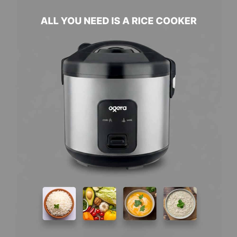 Ogera Electric Rice Cooker 1.8L Stainless Steel Non-Stick Pot 700W OG9503RC