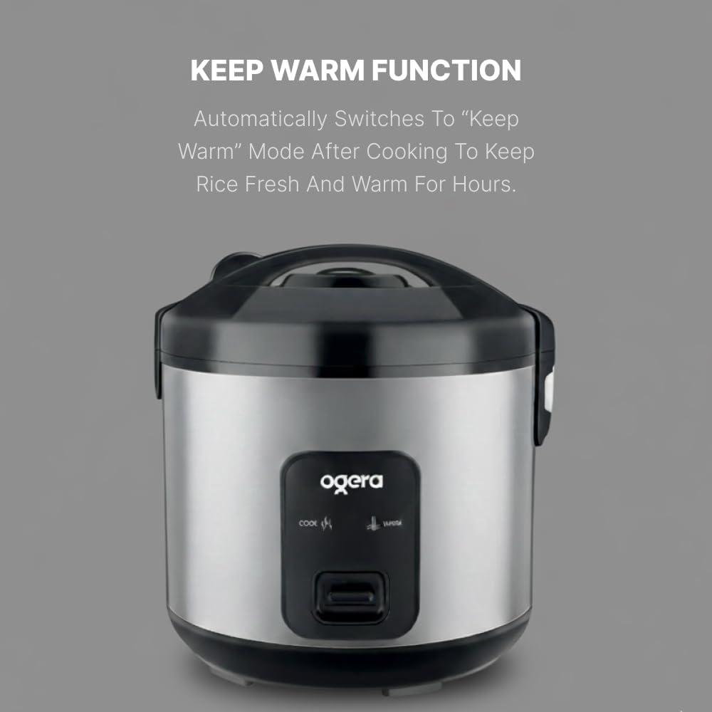 Ogera Electric Rice Cooker 1.8L Stainless Steel Non-Stick Pot 700W OG9503RC