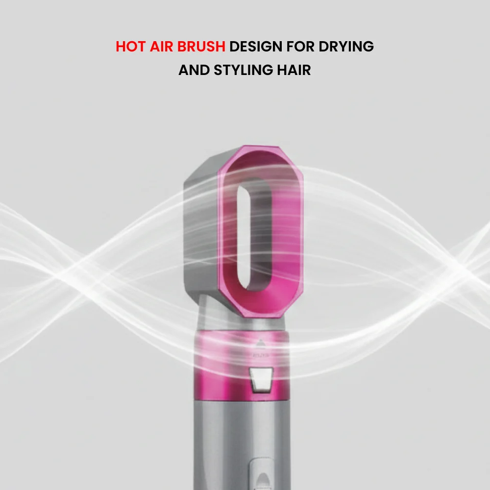 Ogera Hair Styler 5 in 1 Set Multi Styling Hot Air Brush OG2400HS Grey & Pink