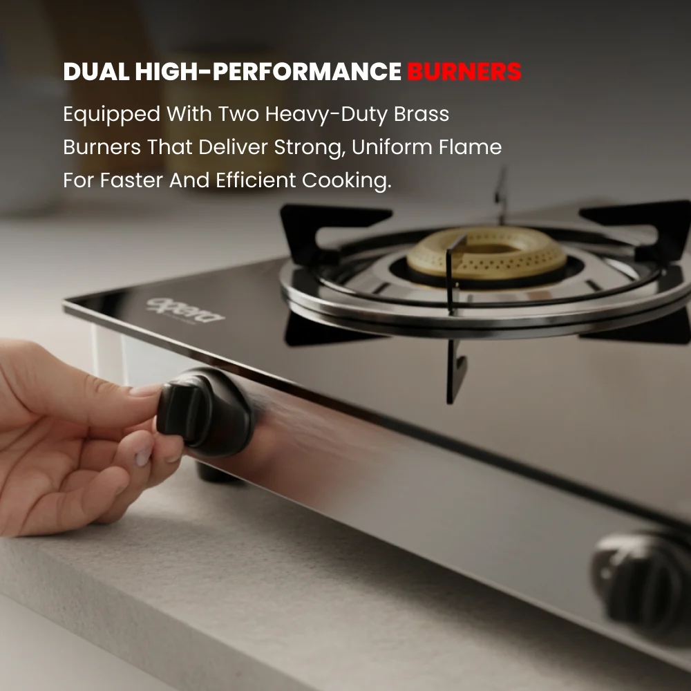 Ogera 2-Burner Gas Stove OG3014GC5 Prong Cast Iron Pan Support