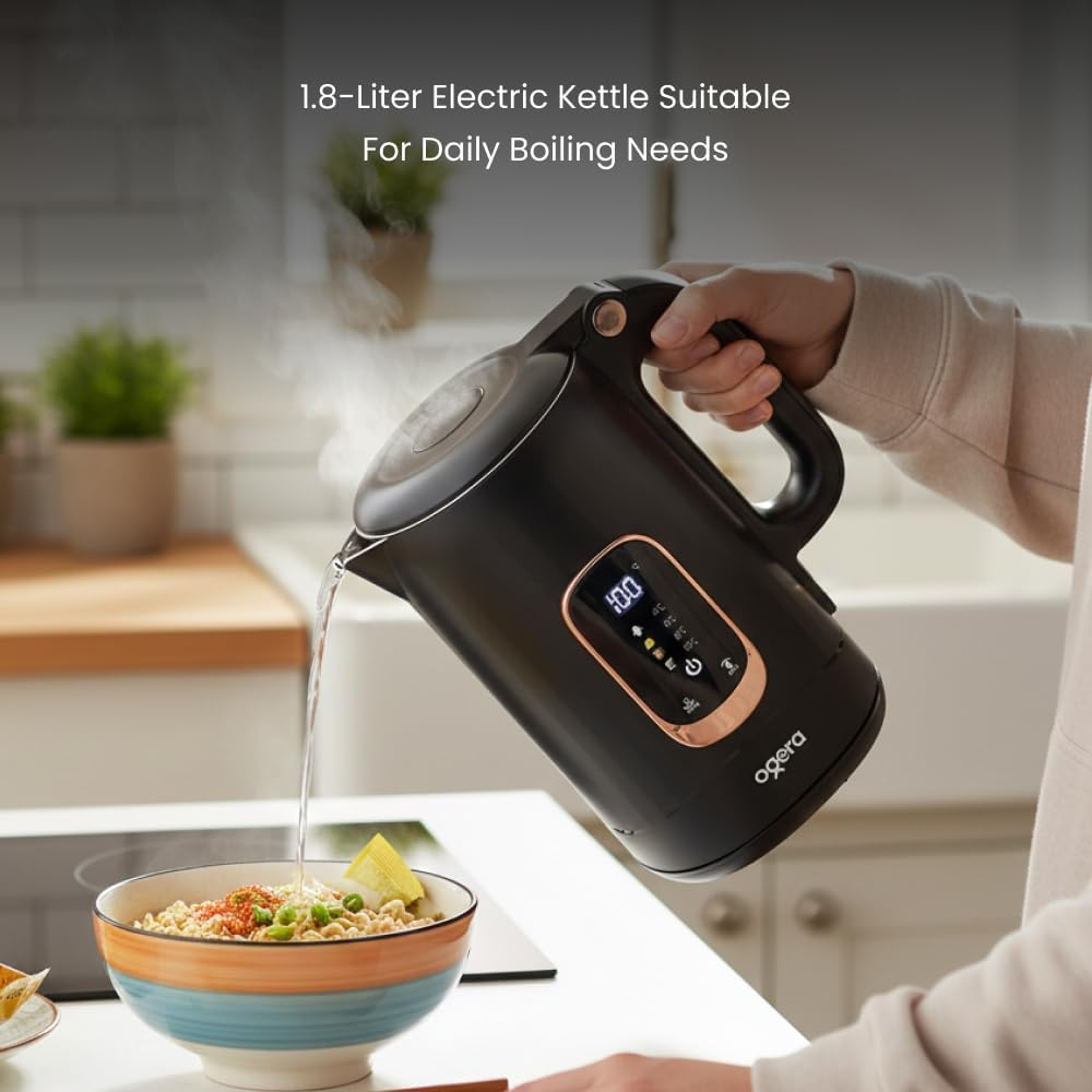 Ogera 1.8L Electric Kettle with Digital Temperature Display Auto ShutOff & BoilDry OG1512EK