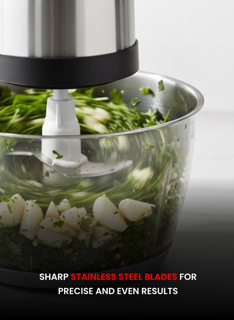 Ogera Electric Food Chopper & Mincer XXL 2.0L Stainless Steel Bowl Anti-Slip Base OG4000FC