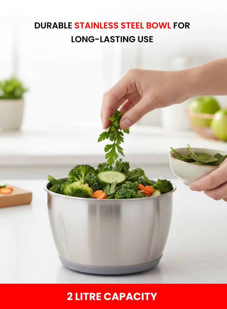 Ogera Electric Food Chopper & Mincer XXL 2.0L Stainless Steel Bowl Anti-Slip Base OG4000FC
