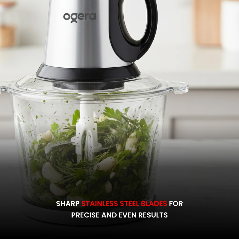 Ogera OG4001FC Electric Food Chopper 2 in 1 with Glass Bowl 3L 650W