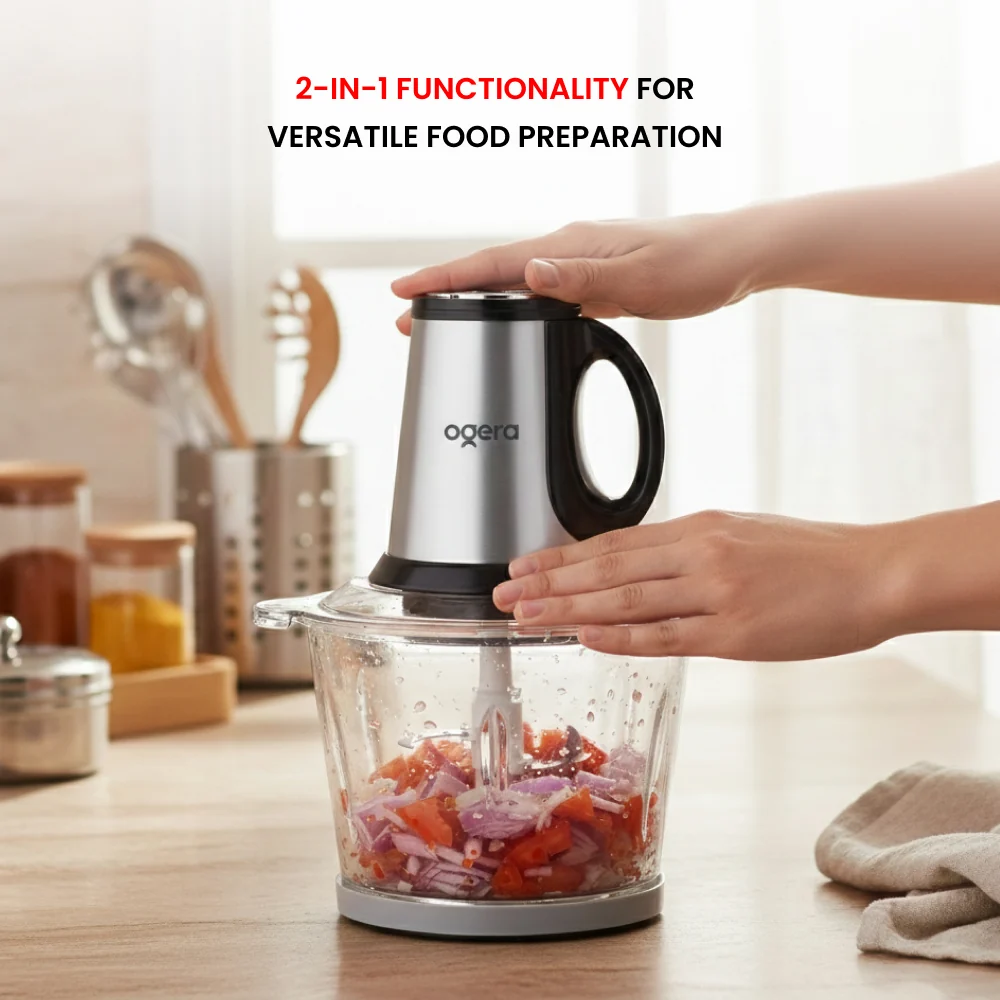 Ogera OG4001FC Electric Food Chopper 2 in 1 with Glass Bowl 3L 650W