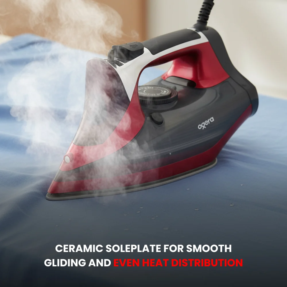 Ogera Steam Iron 2200W Ceramic Soleplate Anti-Drip System Anti-Drip System OG50SI