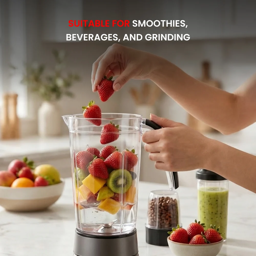 Ogera 5‑in‑1 Smoothie Maker 500W | Personal Blender with Multiple Jars & Attachments 100% Copper Motor