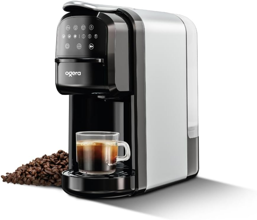 Ogera 3 in 1 Espresso Coffee Maker 1400W Power 20 Bar Pressure Pump Digital Touch Control OG1400EC