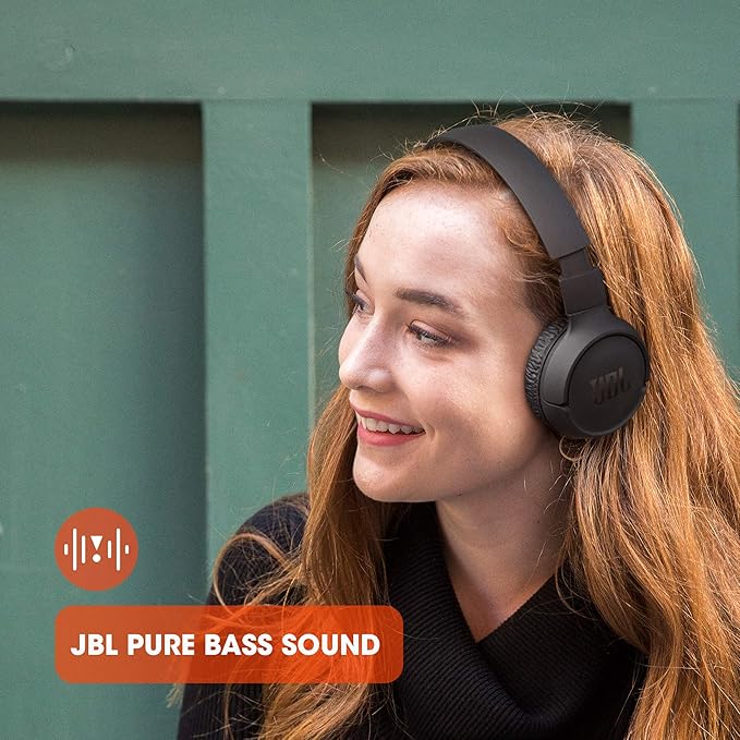 JBL Tune 510BT Wireless On-Ear Headphones with Pure Bass Sound – Black / Blue