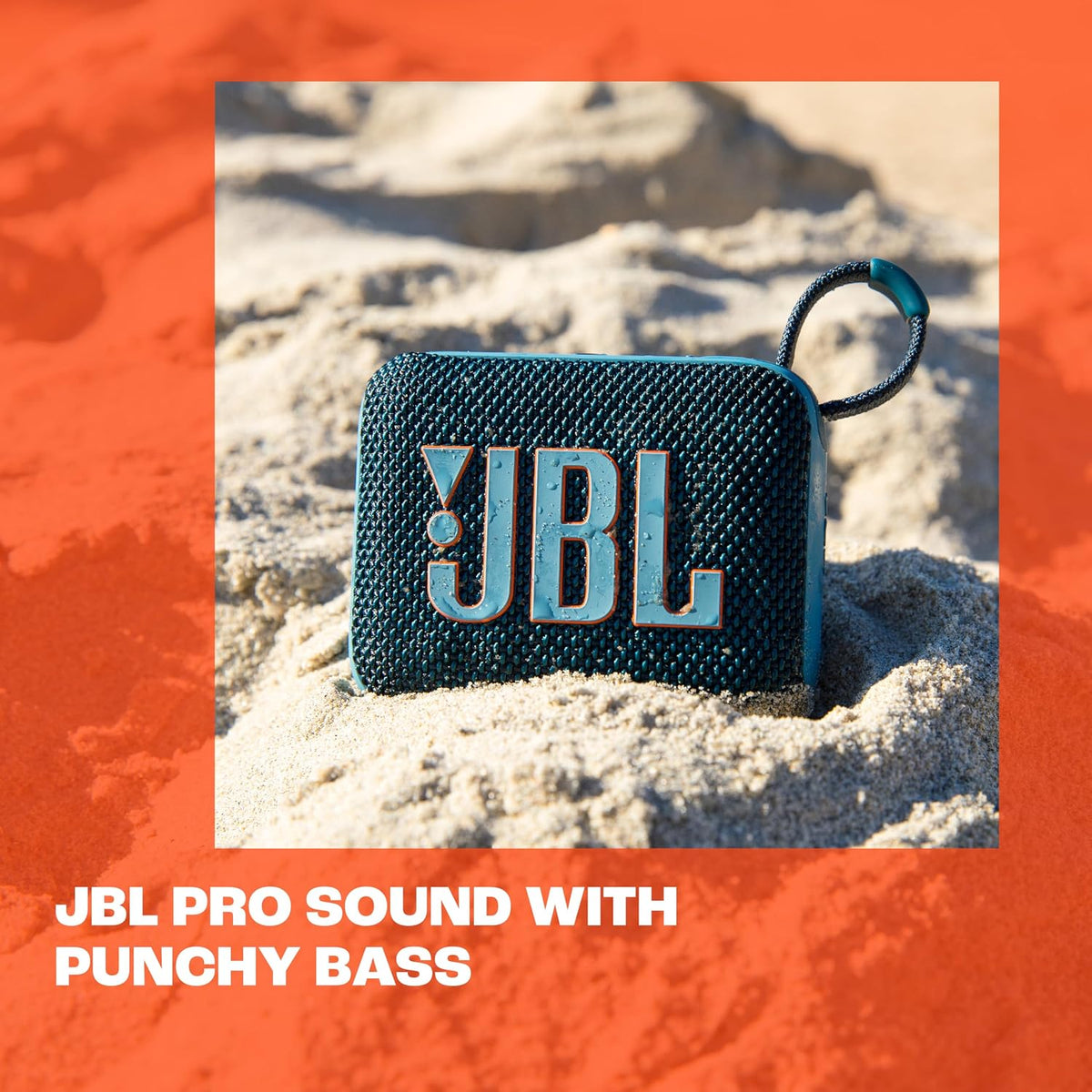 JBL Go 4 Ultra-Portable Waterproof and Dustproof Bluetooth Speaker - 7H (BLACK/ORANGE)
