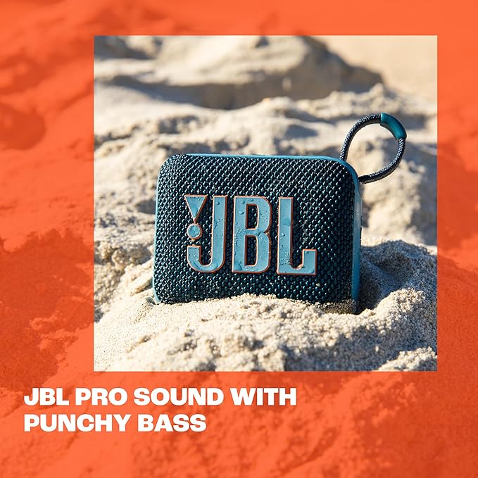 JBL Go 4 Portable Bluetooth Speaker Waterproof IP67 with Punchy Bass – Multi Color