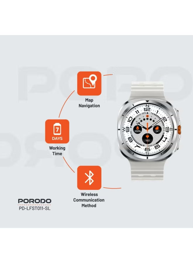ساعة ذكية Porodo Voyager Amoled مقاس 1.43 بوصة 34مم