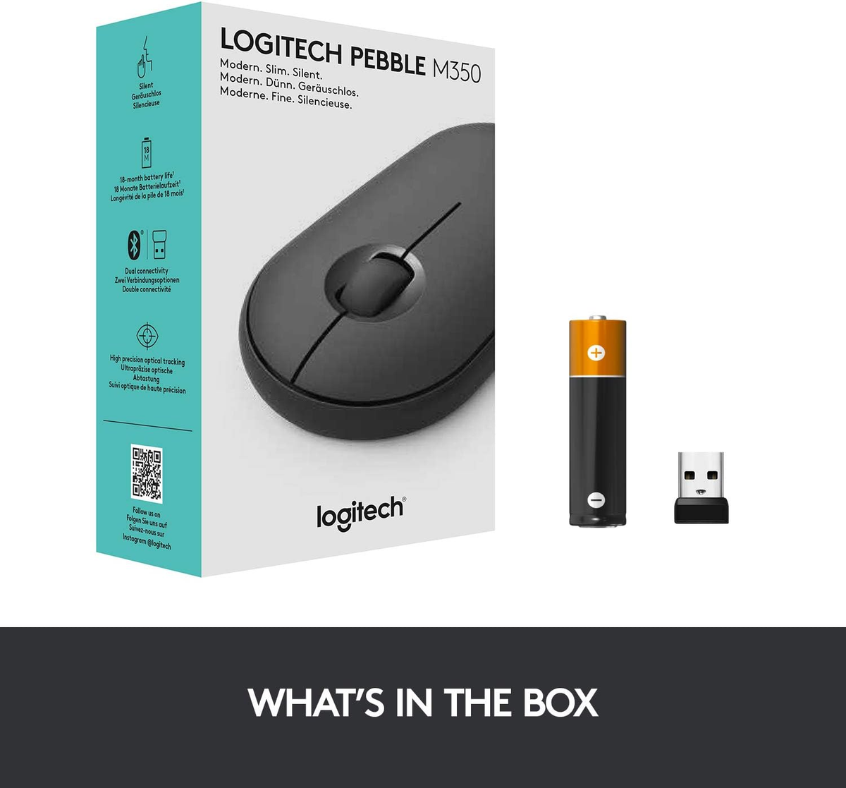 Logitech Pebble M350 Wireless Mouse Black