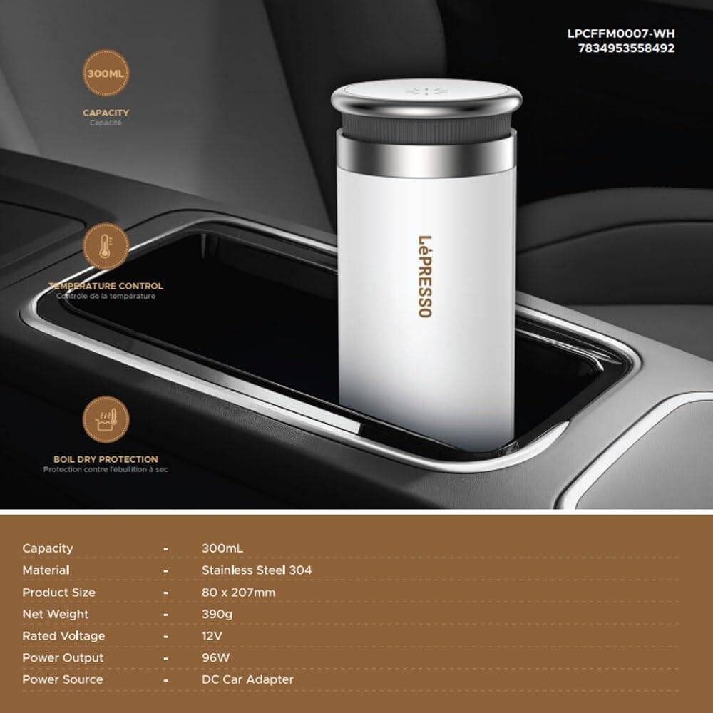 LePresso 300ml Portable Outdoor Electric Kettle Adjustable Temprerature Control