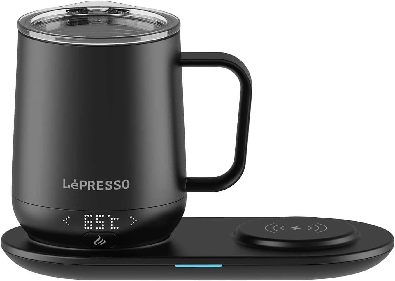 LePresso Smart Heated Mug 12oz with Wireless Charging Pad