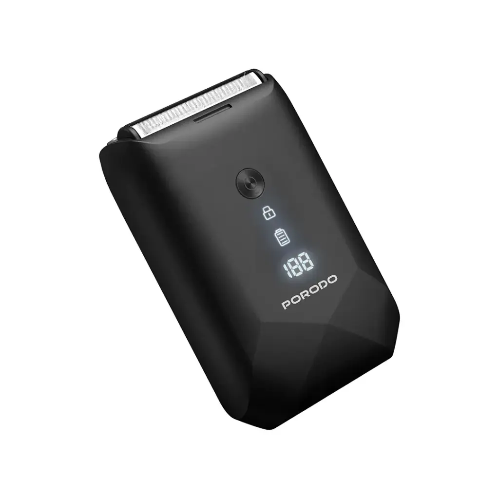 Porodo Lifestyle Dual-Blade IPX7 Portable Travel Shaver 600mAh - Black