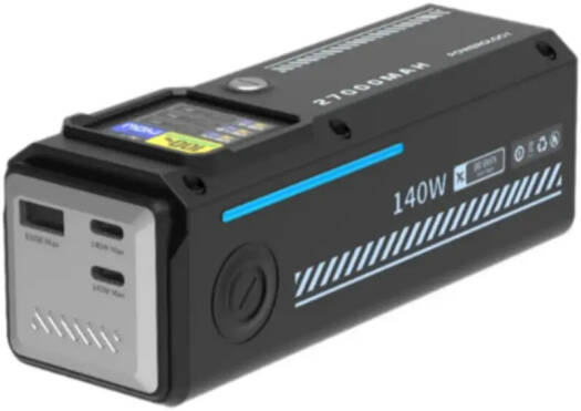 Powerology 140W Dual Channel Smart Battery Display Power Bank with Colorful LED 27000mAh
