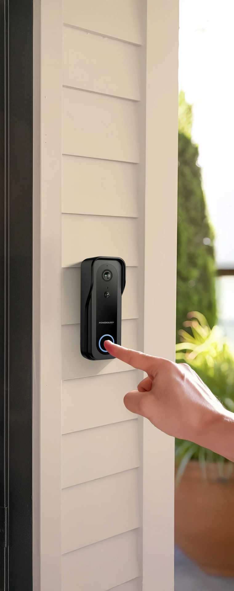 Powerology IP65 265GB 3MP Infrared Smart Camera Doorbell 5200mAh with Voice - Black