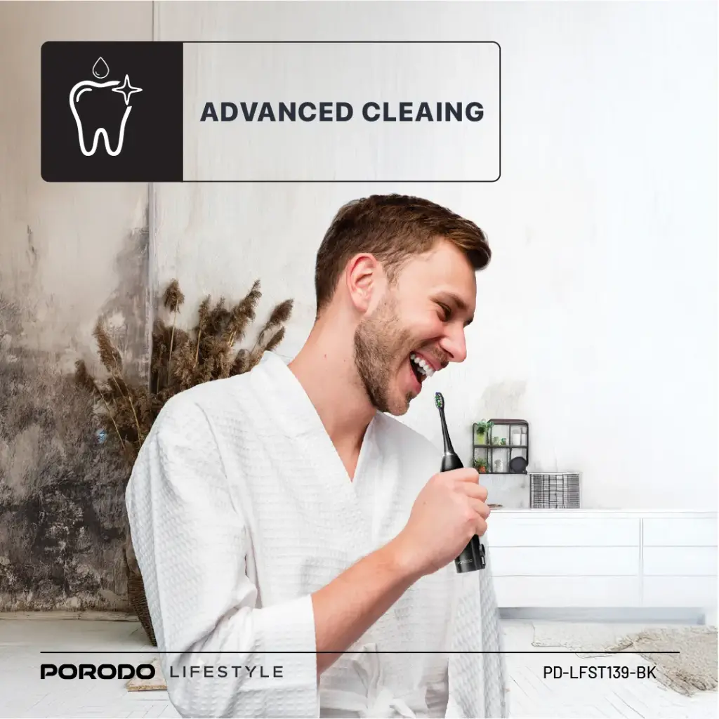Porodo Floss & Sonic 1000mAh IPX7 Electric Toothbrush