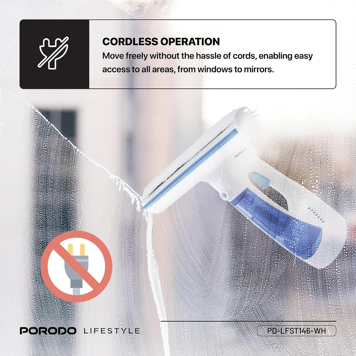 Porodo Lifestyle 9W Window Cleaner - White