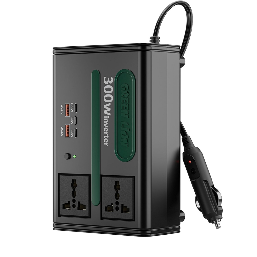 Green Lion GC300 Car Inverter - Black