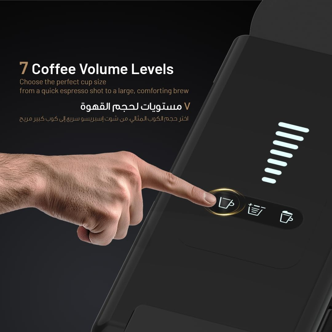 LePresso Crema Pro 1400W 3in1 Coffee Machine with Milk Tank 20-Bar GME Pump 7 Level - Black
