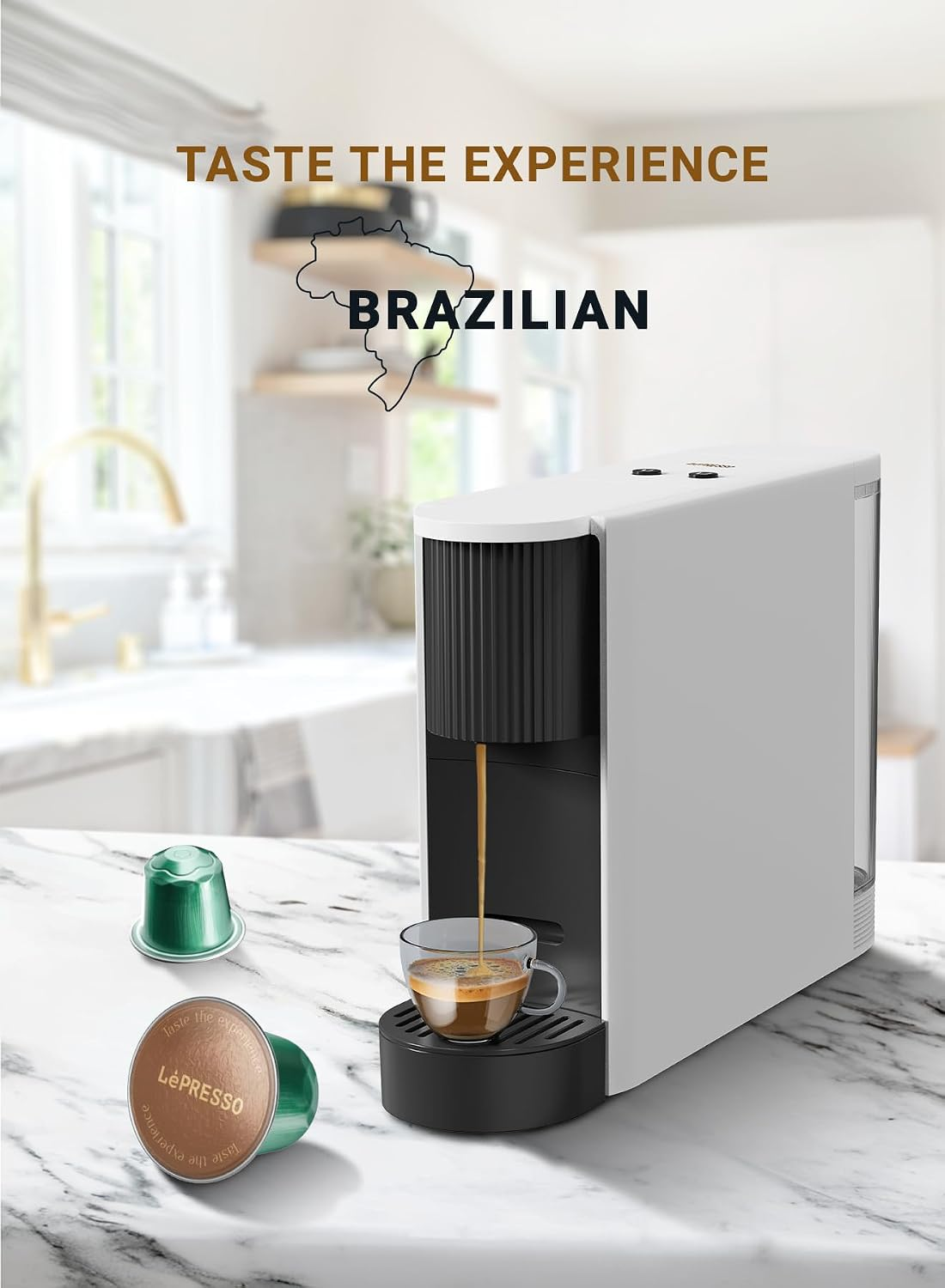 LePresso Aluminum Capsules for Nespresso Medium Blended 10pc - Brazil
