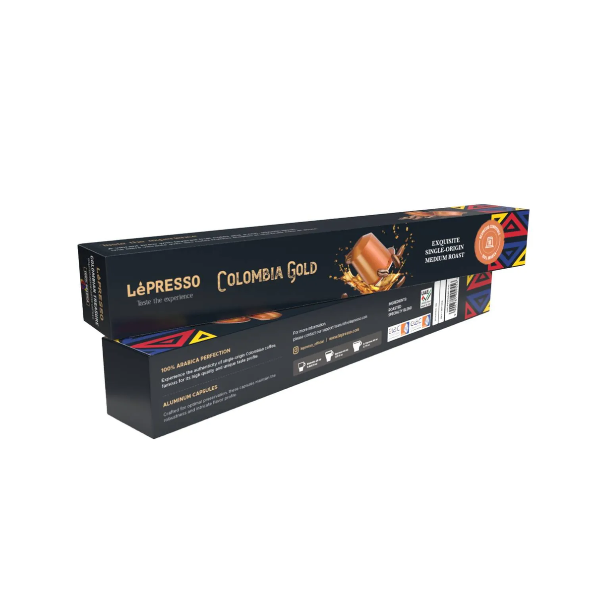 LePresso Aluminum Capsules for Nespresso Medium Blended 10pc - Colombia