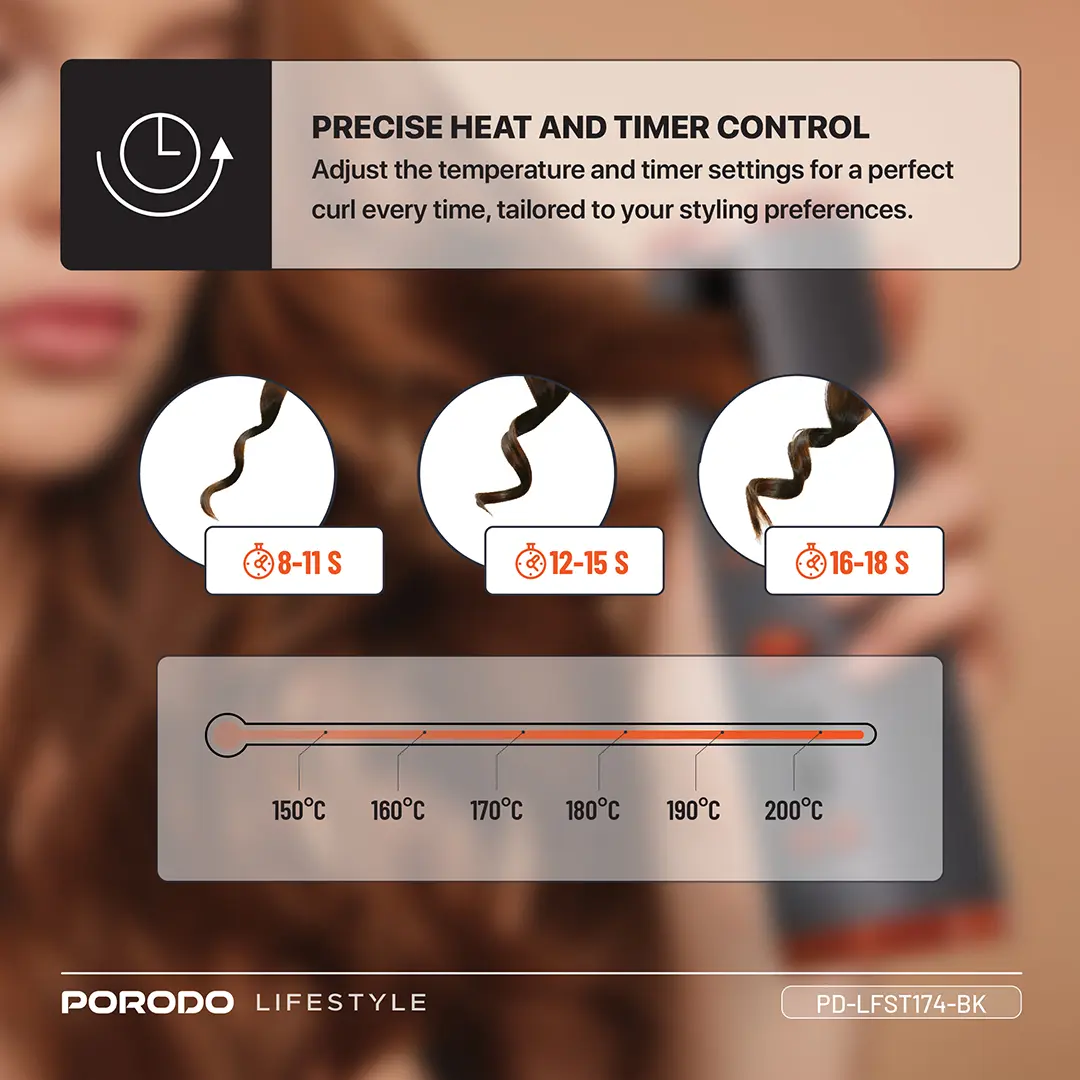 Porodo Lifestyle Wireless Portable Hair Curler 5200mAh