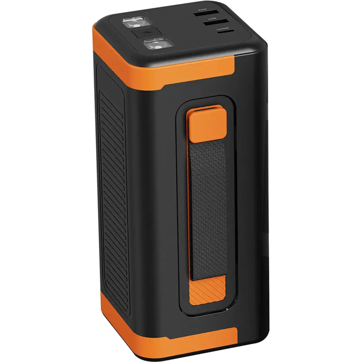 Porodo PowerBoost 50000mAh Power Bank with Retractable Cable 70cm - Black