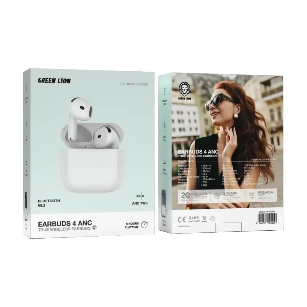 Green Lion Earbuds 4 ANC - White