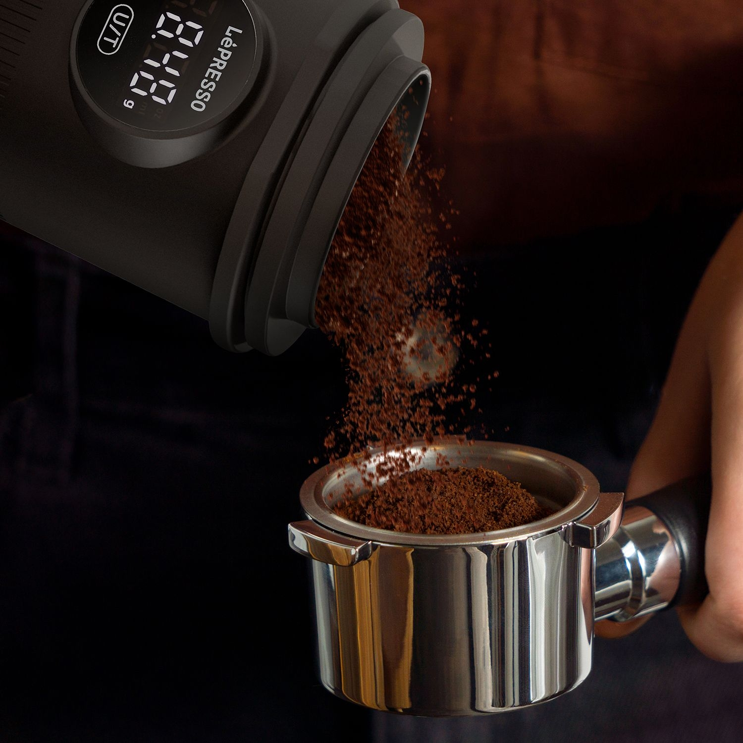 LePresso Barista Mate Dosing cup scale 850mAh rechargeable Suitable for 58mm portafilter - Black