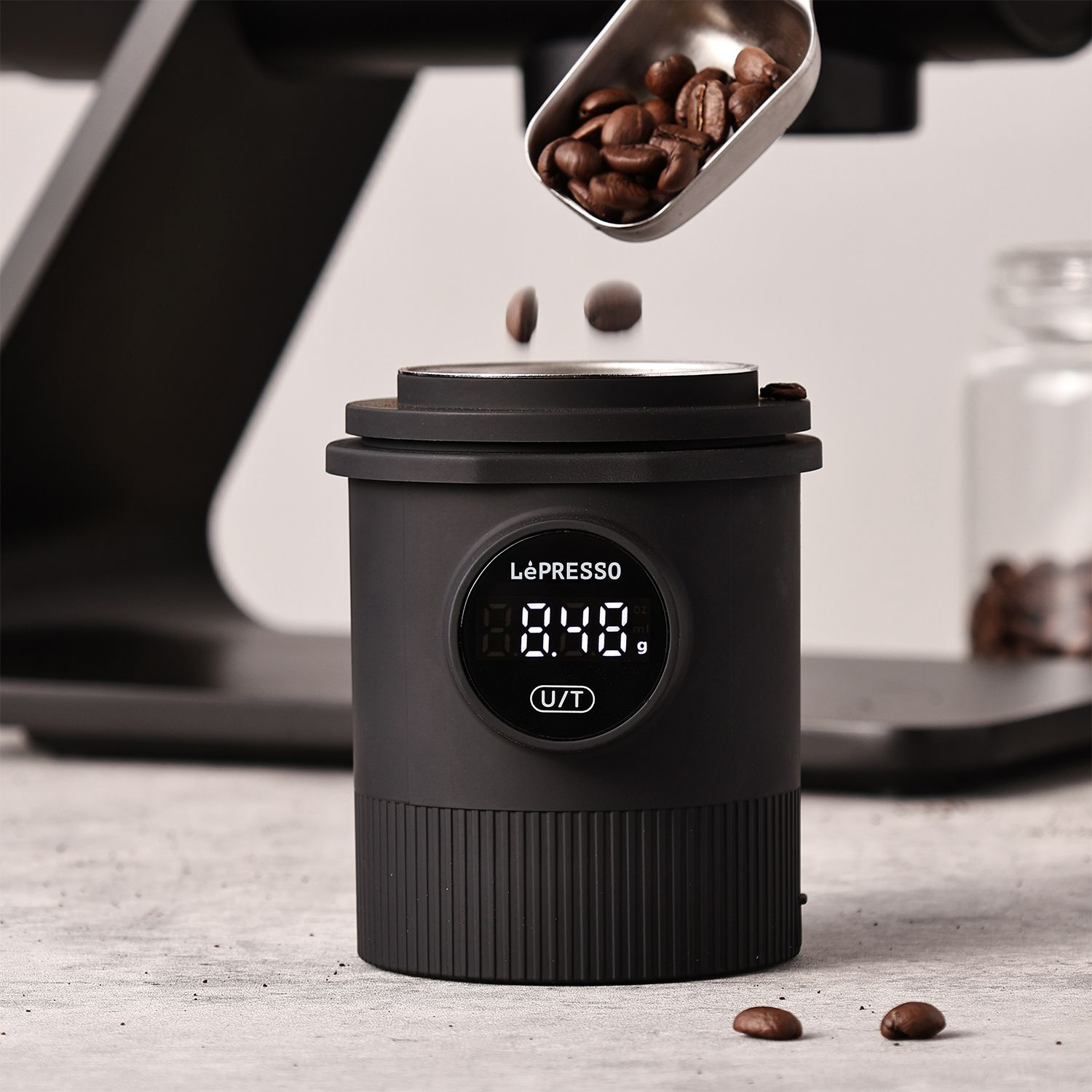 LePresso Barista Mate Dosing cup scale 850mAh rechargeable Suitable for 58mm portafilter - Black