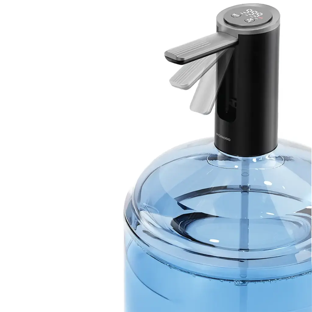 Porodo Lifestlye Foldable Electric Water Pump Universal Bottle Compatibility - Black