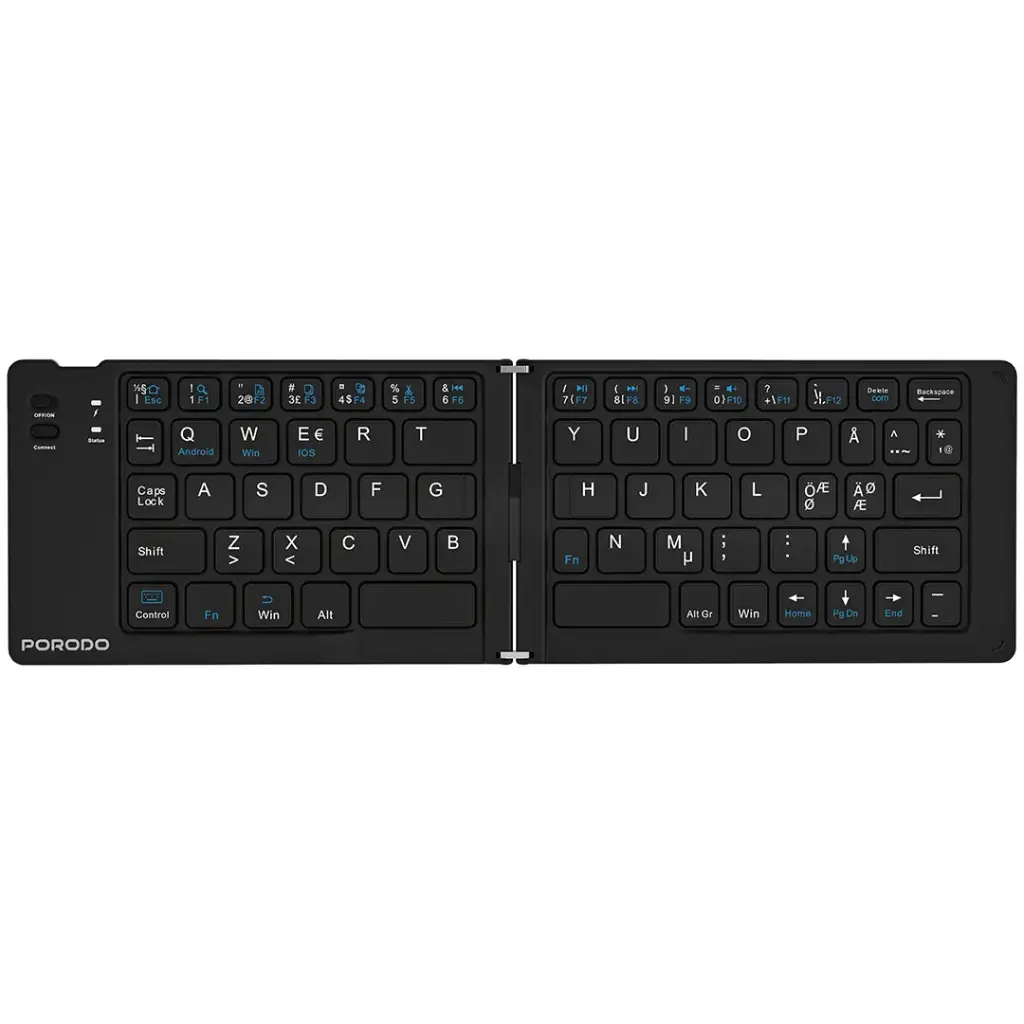 Porodo 6-In-1 Keyboard & Mouse Set Magnetic Cable Phone Stand & Travel Case