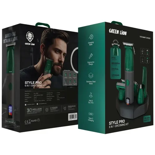 Green Lion 6 in 1 Trim Pro Grooming Kit - Black