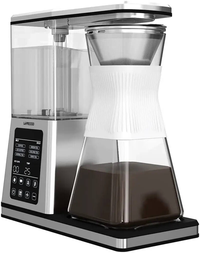 LEPRESSO Crystal Brew 220-240V DRIP COFFE MACHINE WITH LCD CONTROL - SILVER