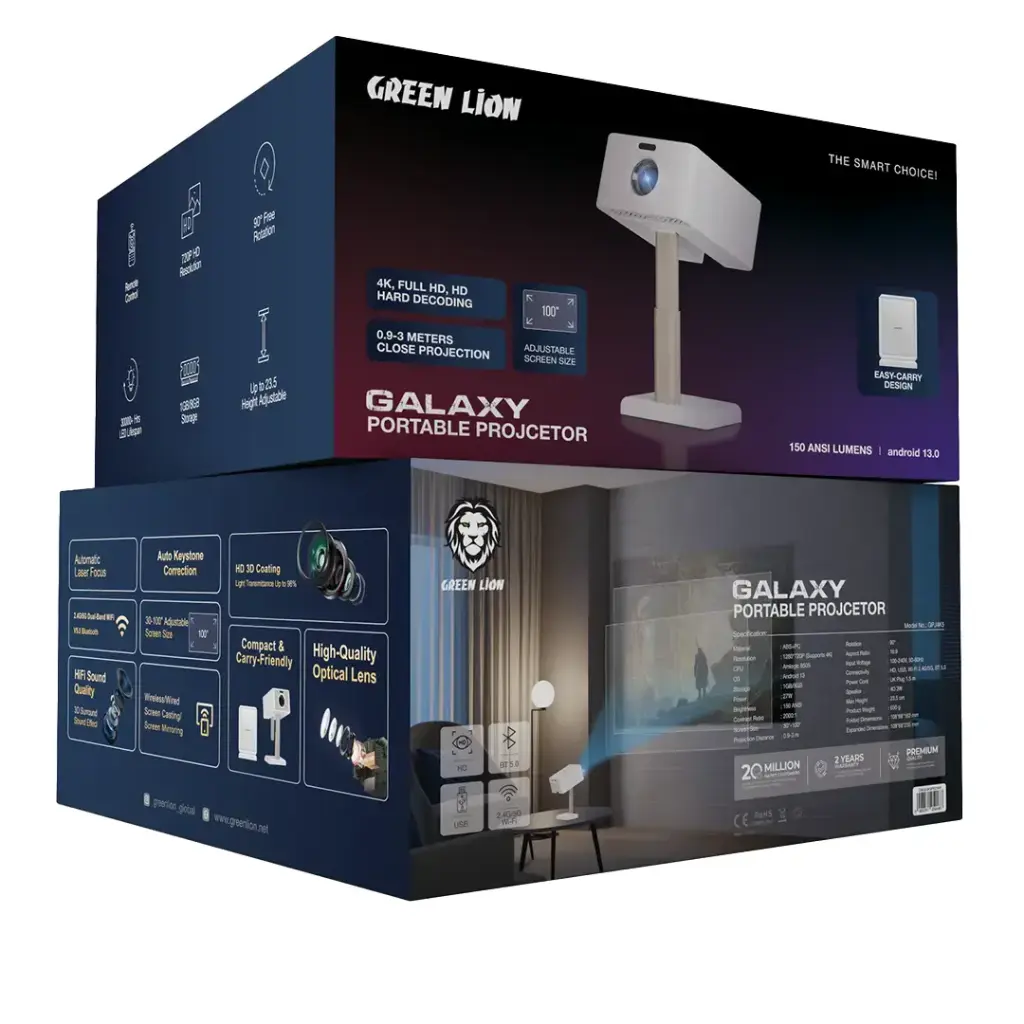 Green Lion GALAXY Portable Projector - White