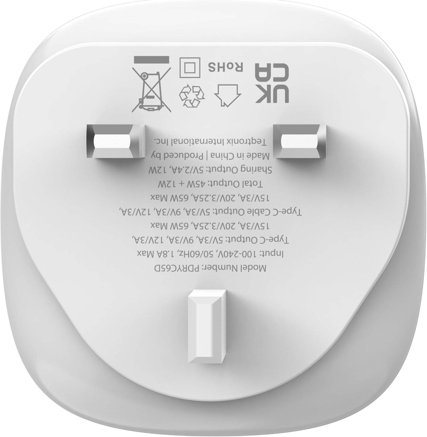 PORODO Ayuon 65W GaN ROBOT CHARGER -AC INPUTS*100V-240V & DUAL TYPE C OUTPUTS