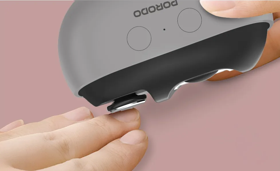 PORODO ELECTRIC NAIL CLIPPER WITH SMALL BRUSH & CHARGING CABLE -PINK