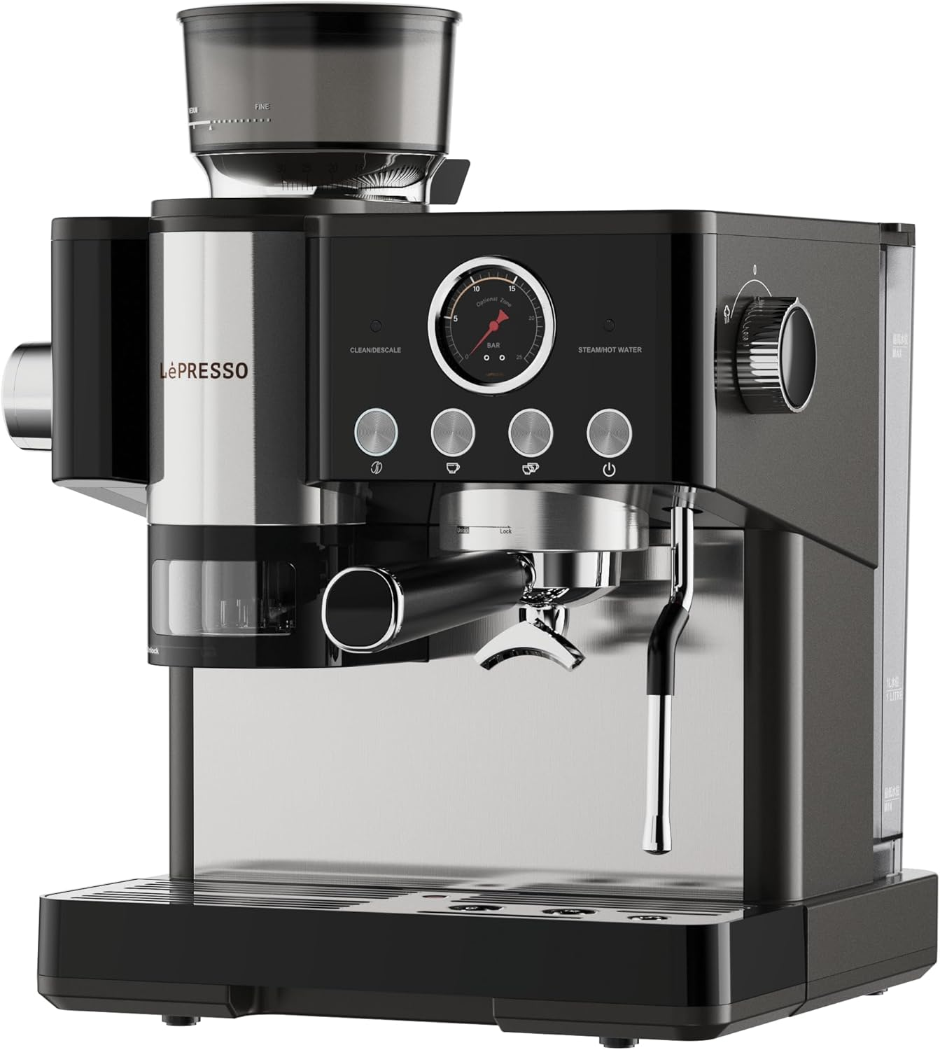 LePresso Maestro Semi-Automatic Coffee Machine Smart Tamping System - Black