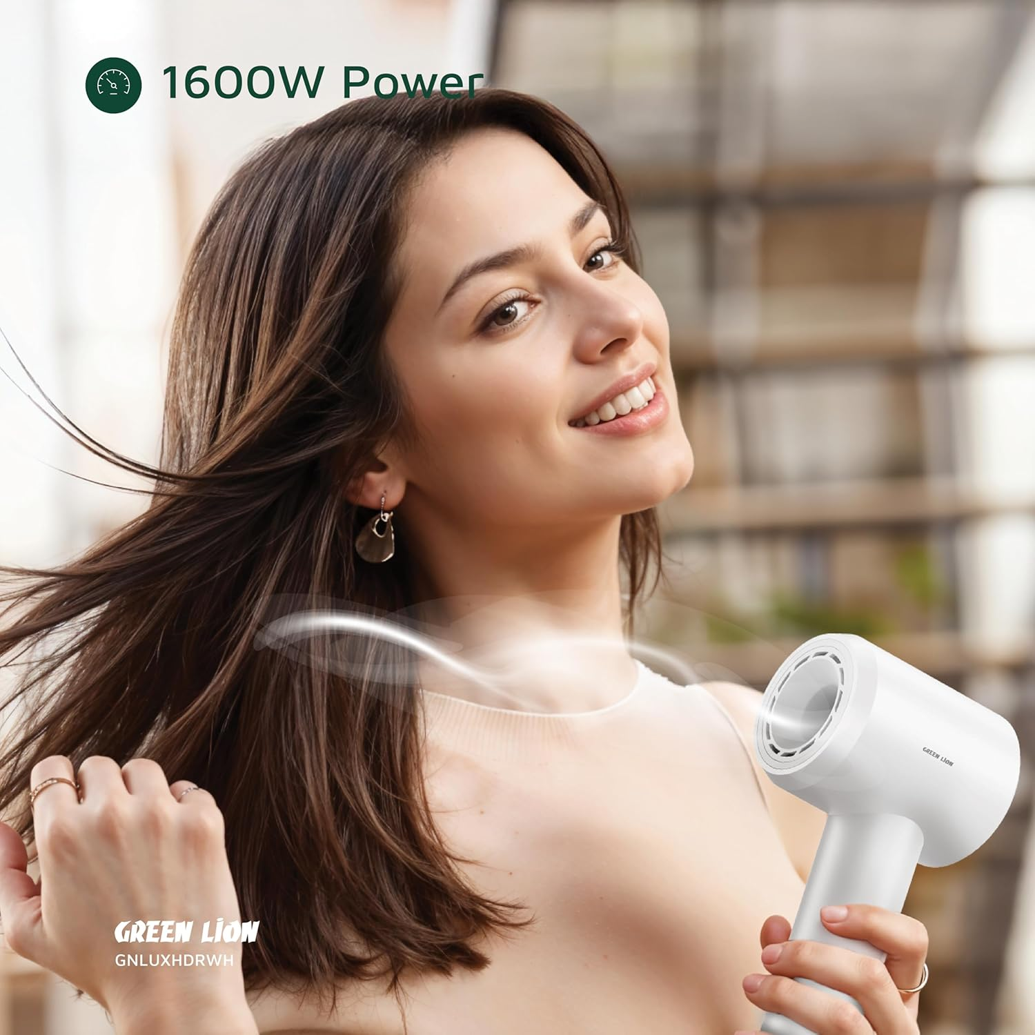 Green Lion Luxair Hair Dryer With Display 1600W - White