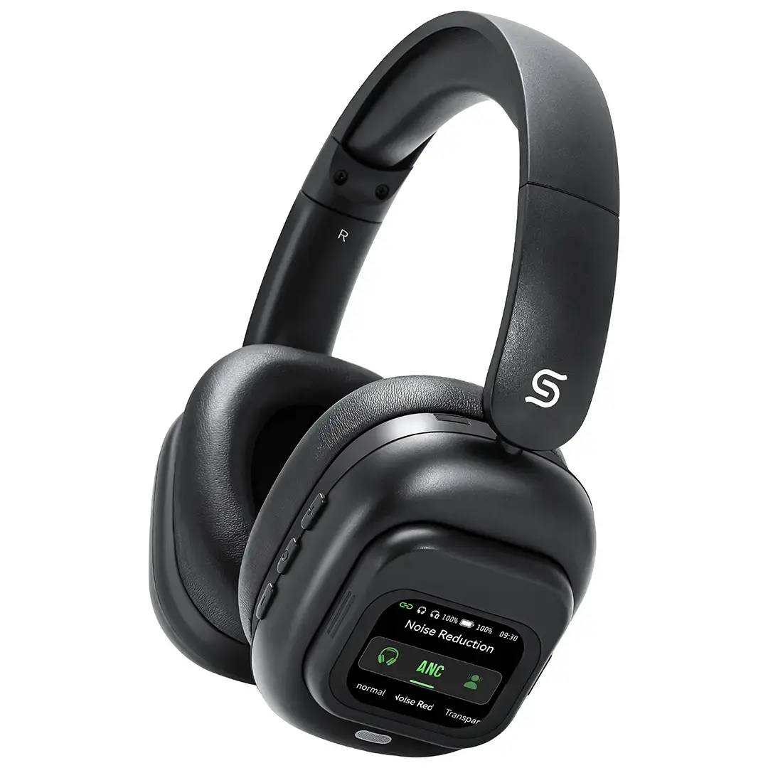 PORODO SOUNDTEC 300mAh ANC HEADPHONE WITH REMOVABLE MAGNETIC TOUCH SCREEN