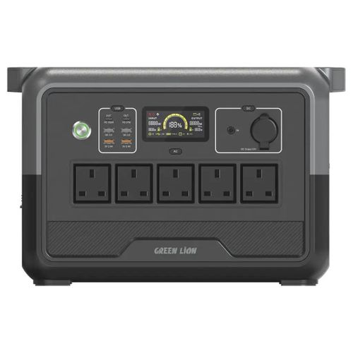Green Lion PGX1200 Power Station with 1152Wh & 45000mAh LiFePO4 Battery - Black