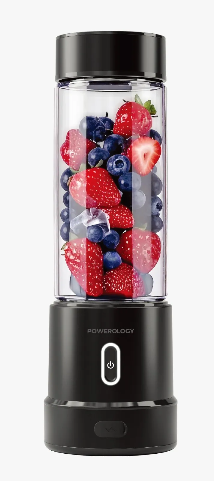 Powerology Portable 450ML 12-Blades Blender with 6000mAh Battery & Borosilicate Glass