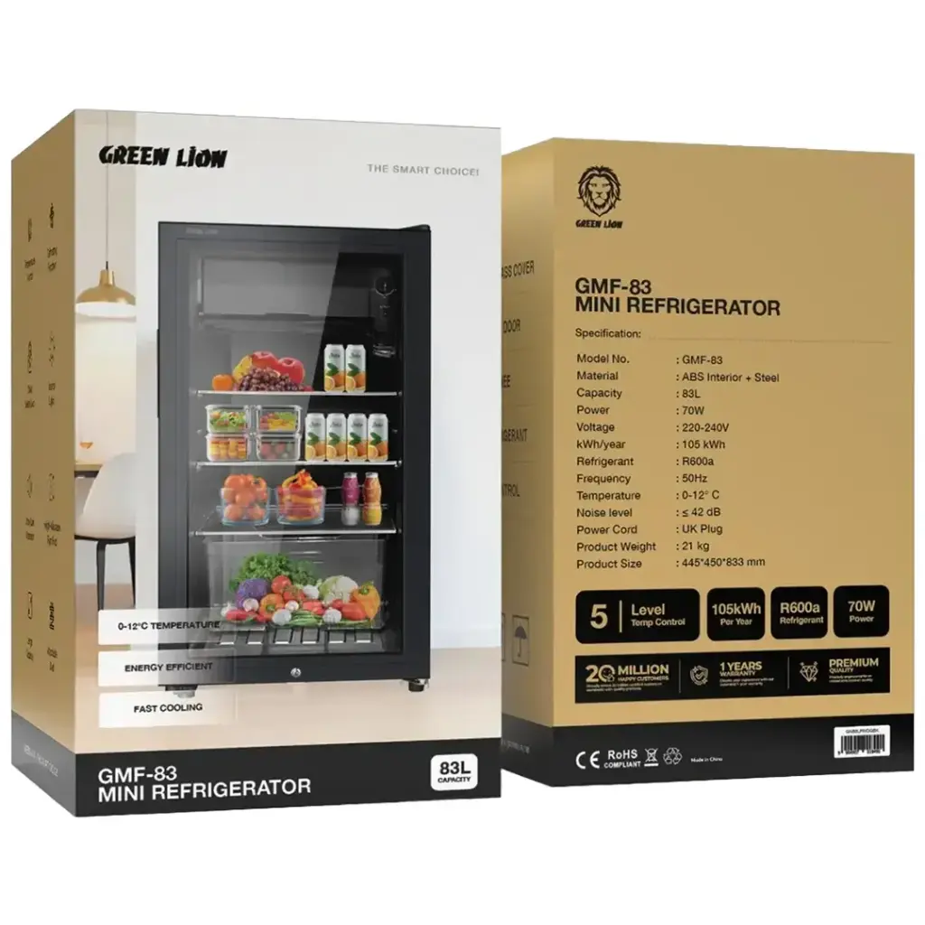 Green Lion GMF83 Mini Refrigerator 83L - Black