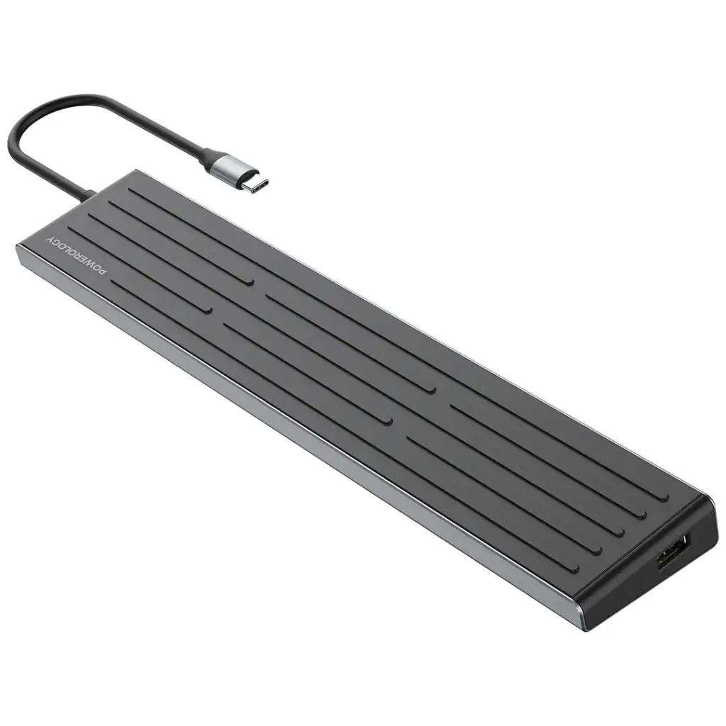 Powerology Nexis 13 In 1 Multi-Display USB-C Hub & Laptop Stand - Black