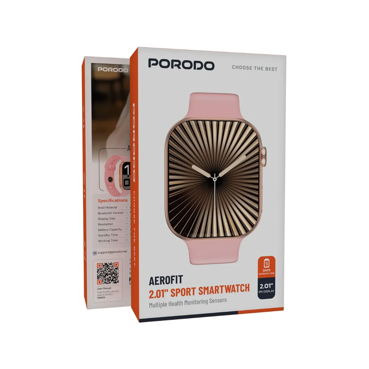 Porodo Aerofit 2.01" Sport Smartwatch Multiple Health Monitoring Sensors