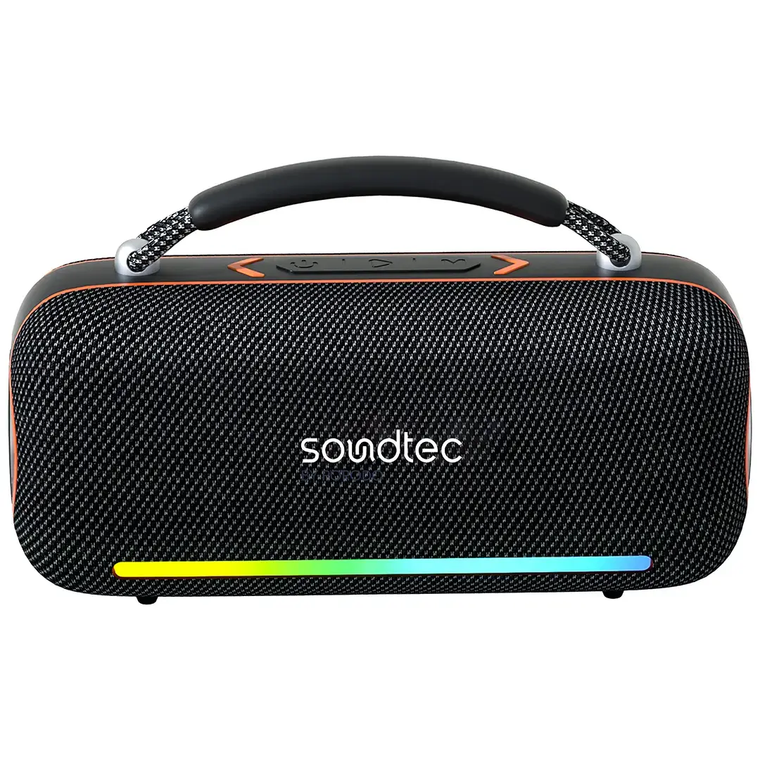 Porodo Soundtec Sonify 60W Bluetooth Speaker with 4000mAh Battery & 3-Way Input - Black
